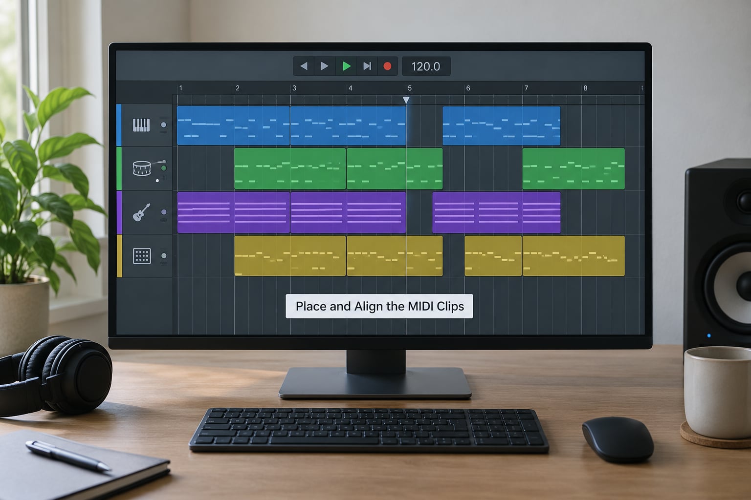 Place and Align the MIDI Clips
