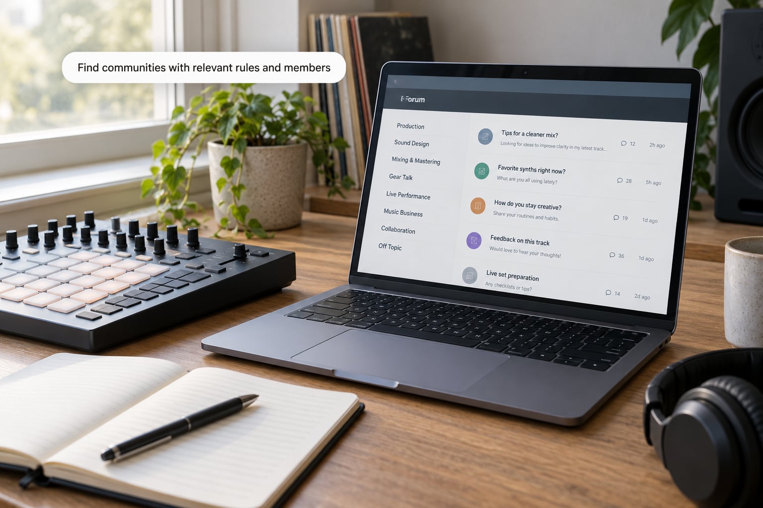 Find communities with relevant rules and members