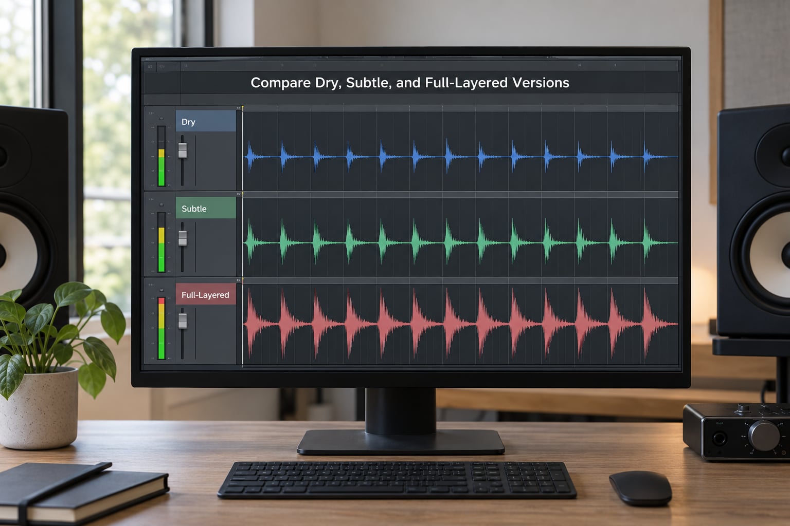 Compare Dry, Subtle, and Full-Layered Versions