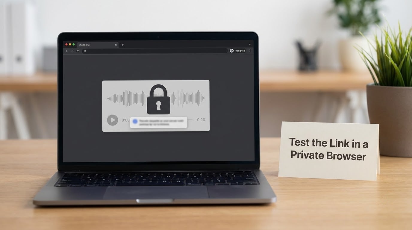Test the Link in a Private Browser