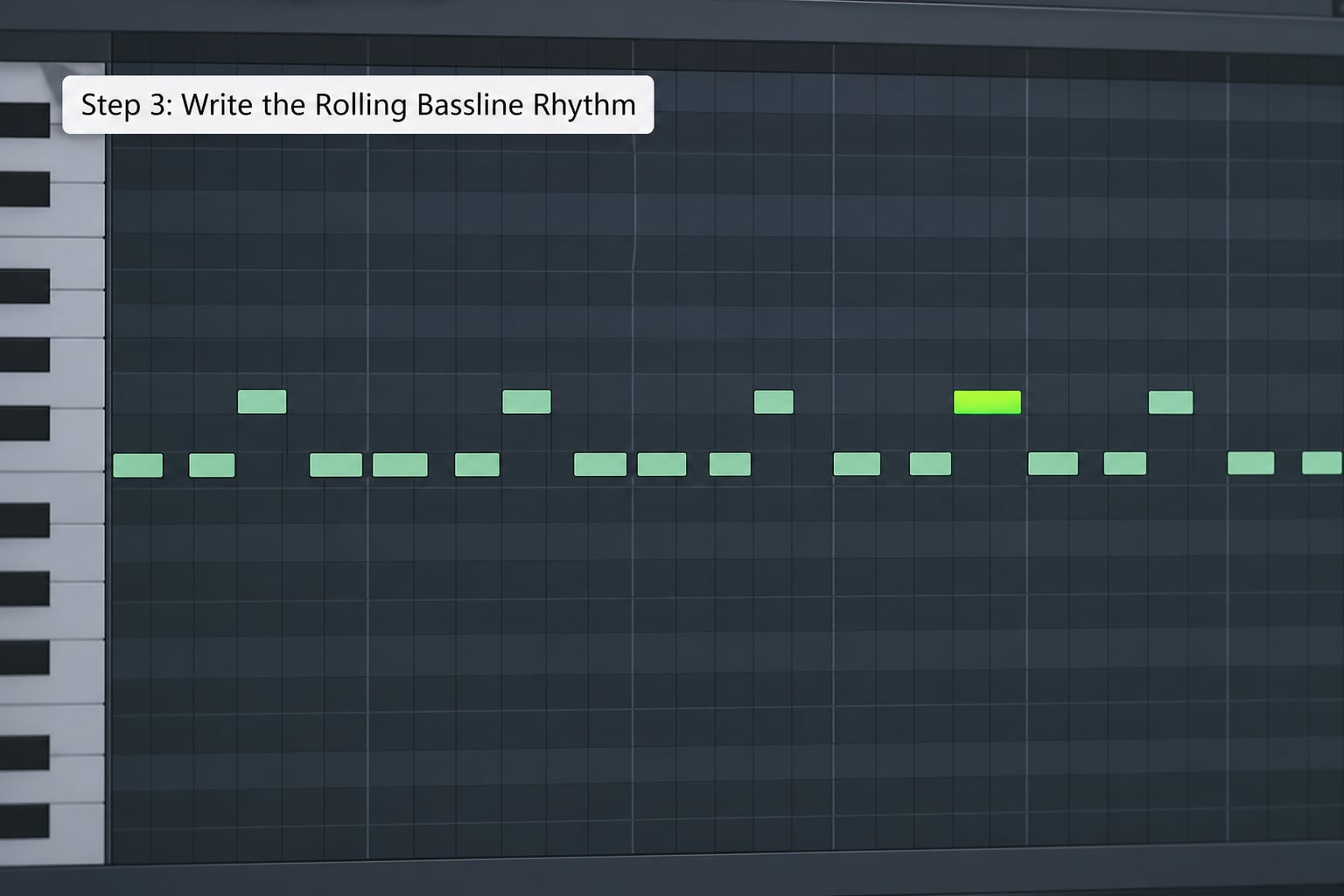 Step 3: Write the Rolling Bassline Rhythm