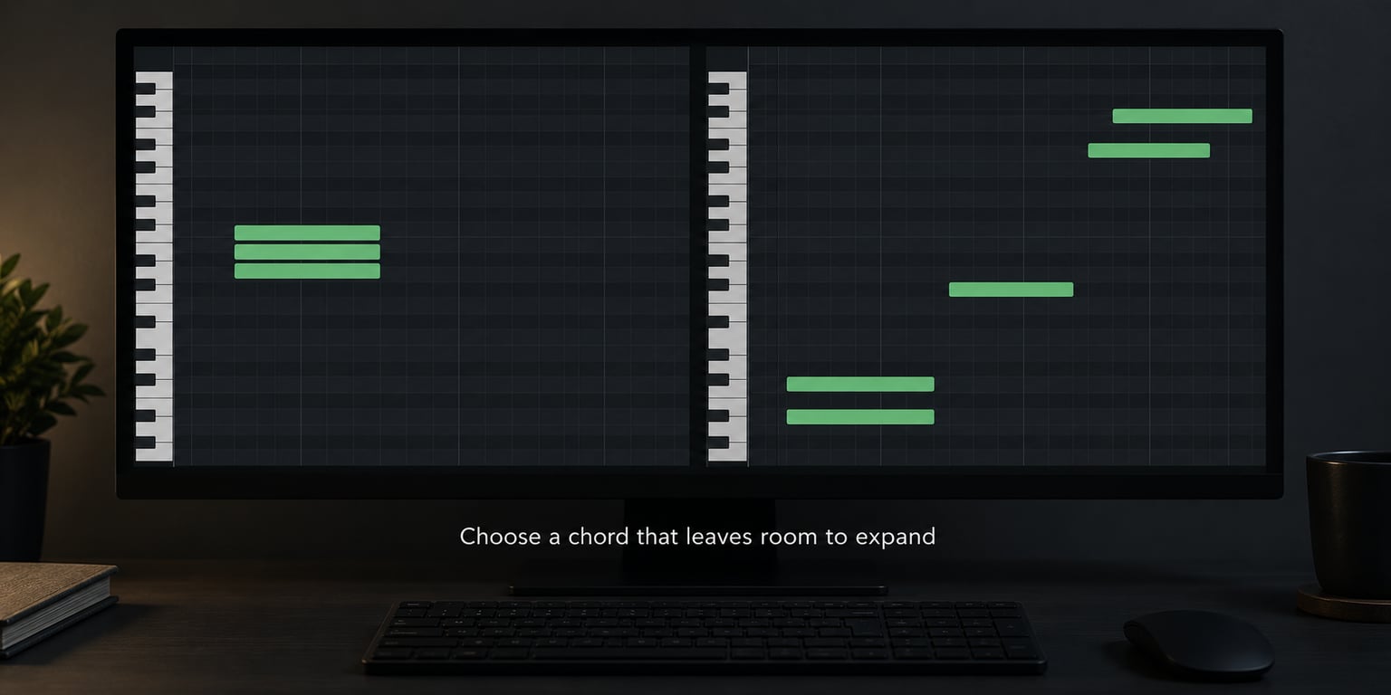 Choose a chord that leaves room to expand