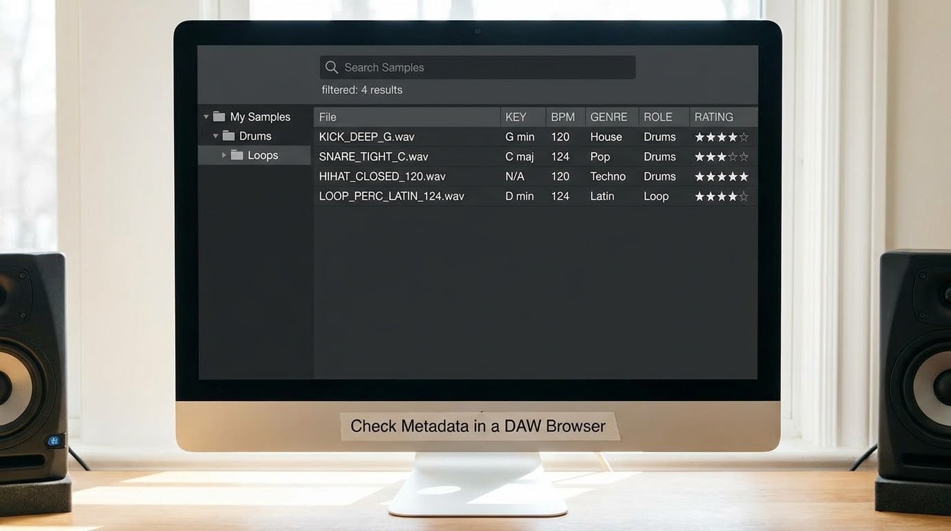 Check Metadata in a DAW Browser