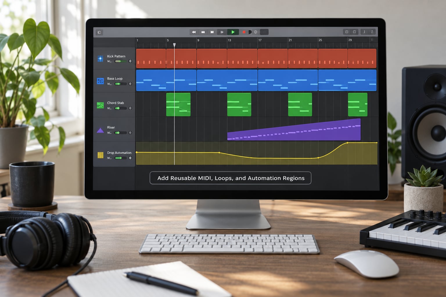 Add Reusable MIDI, Loops, and Automation Regions