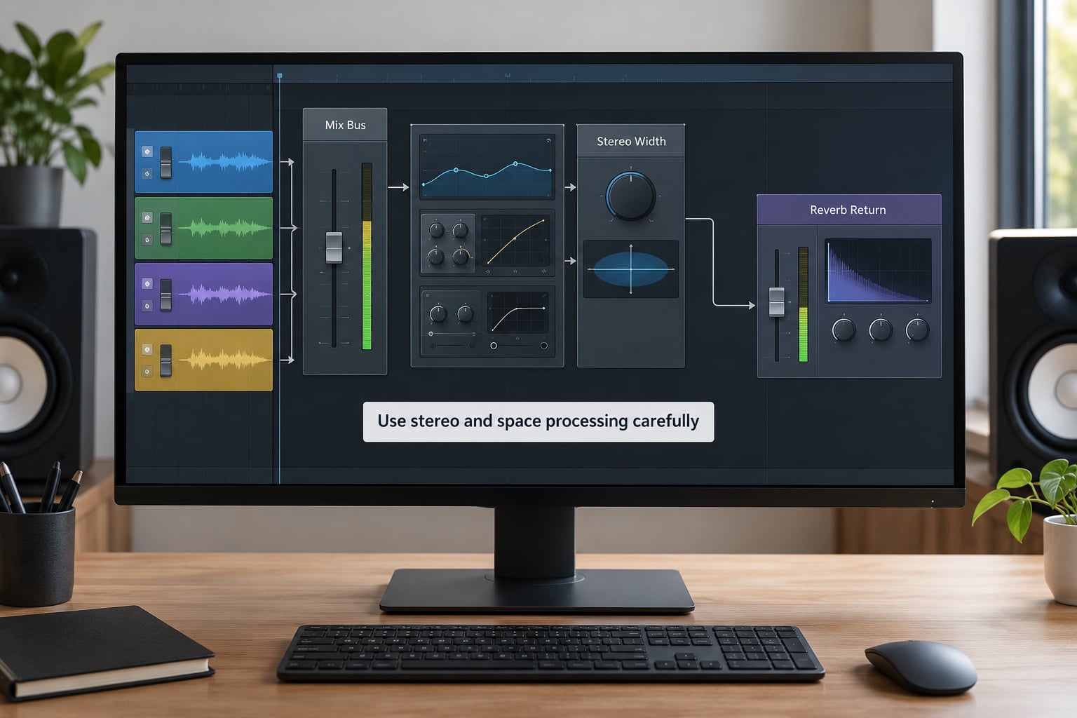 Use stereo and space processing carefully