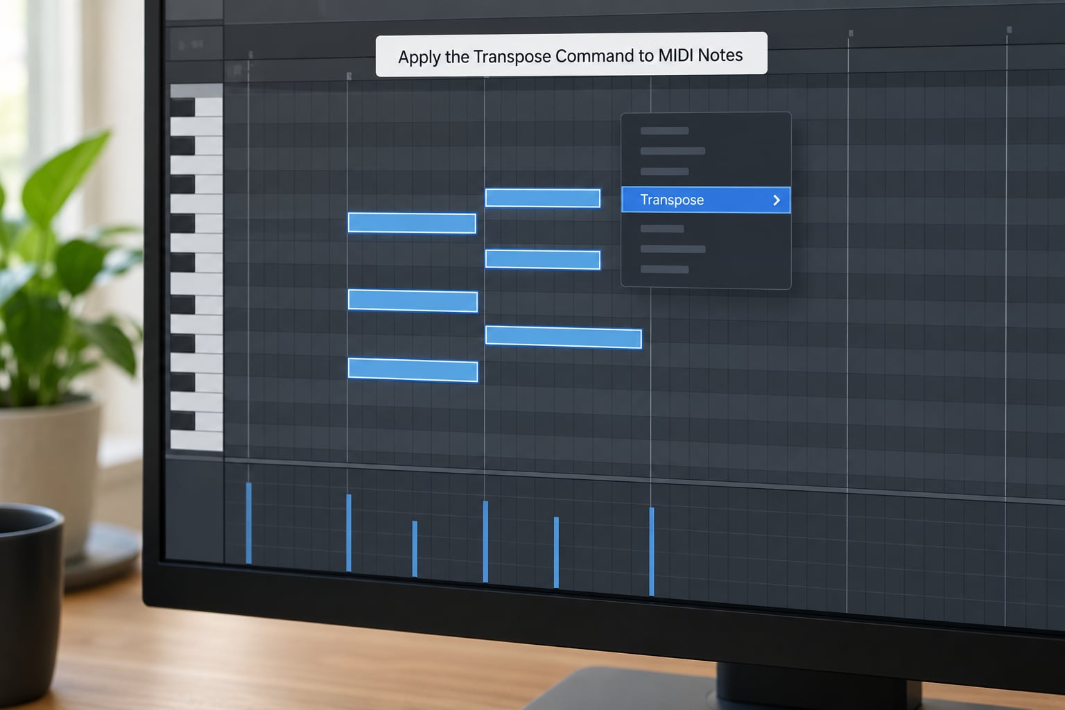 Apply the Transpose Command to MIDI Notes