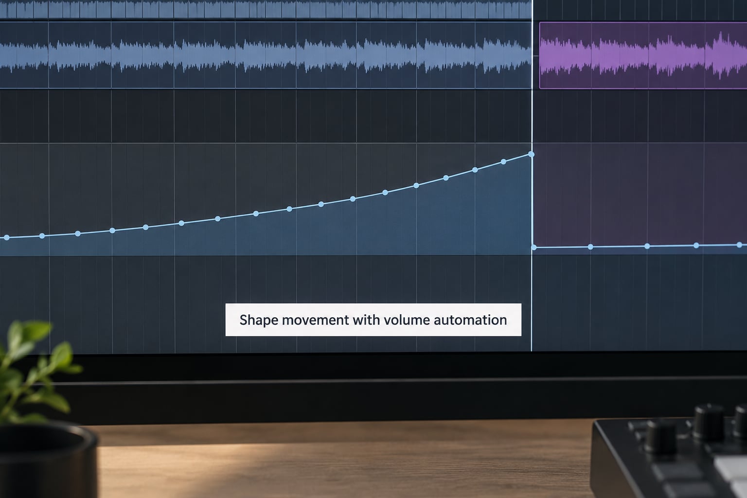 Shape movement with volume automation